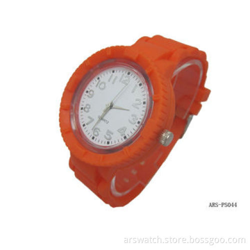 Silicone strap plastic watches in Japan quartz movement, CE & RoHS certificates